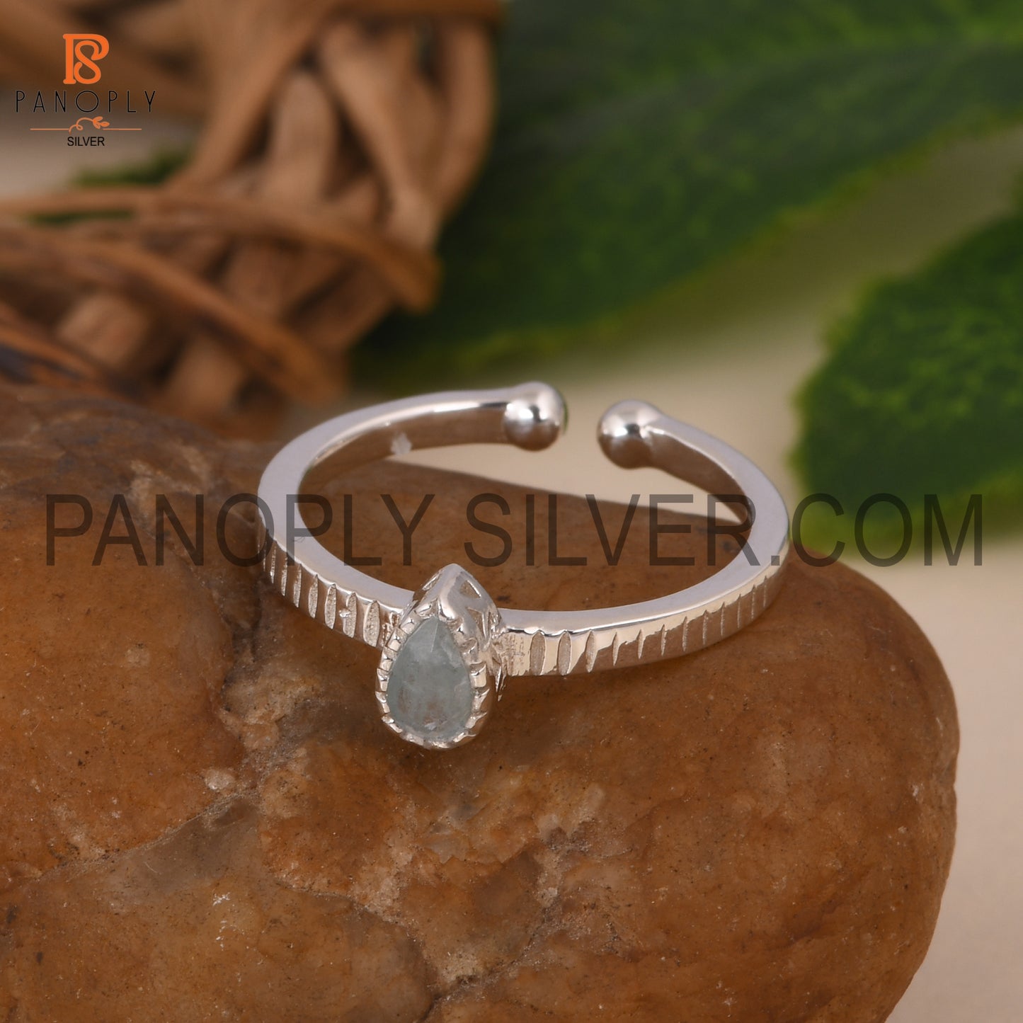 925 Quality Pear Shape Adjustable Silver Rings