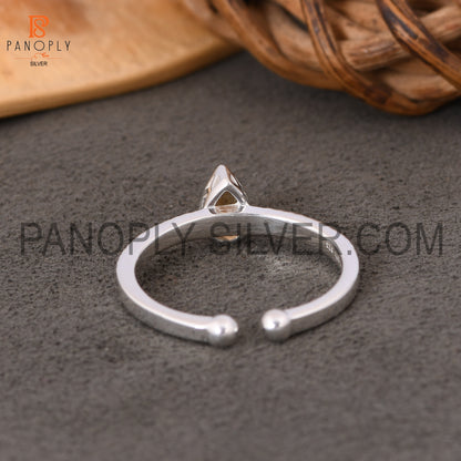 Citrine 925 Sterling Silver Openable Band Silver Rings