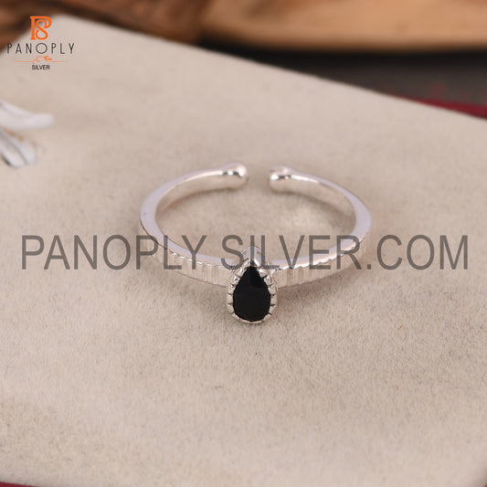 Black Onyx 925 Quality Openable Rings
