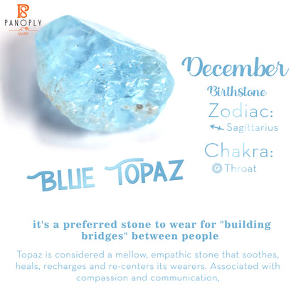 Blue Topaz Round Shape 925 Sterling Silver Bracelet