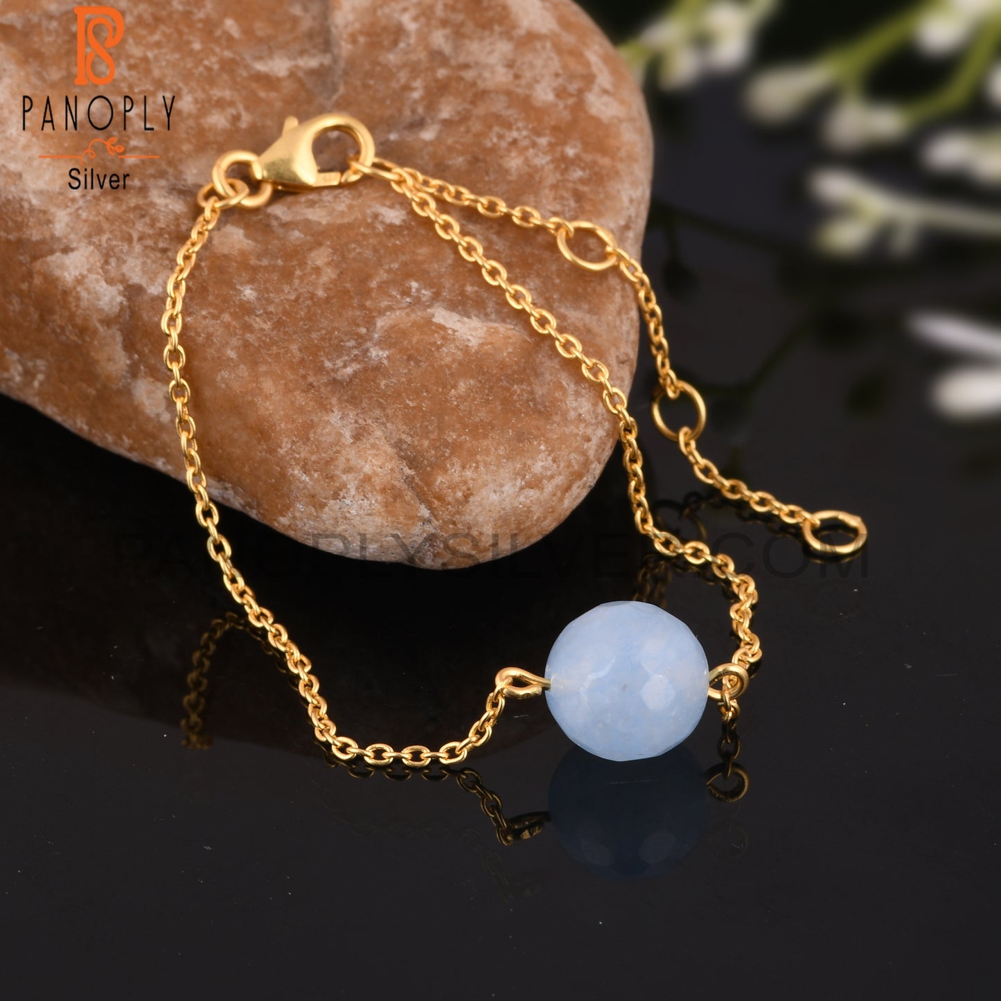 18K Gold Plated 925 Silver Chain Bracelet Jewelry