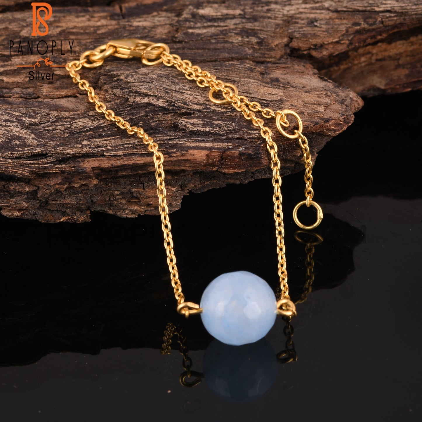 18K Gold Plated 925 Silver Chain Bracelet Jewelry