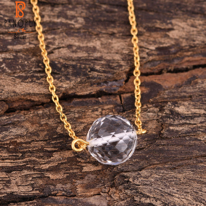 Crystal Quartz Gemstone 925 Silver Chain Bracelet
