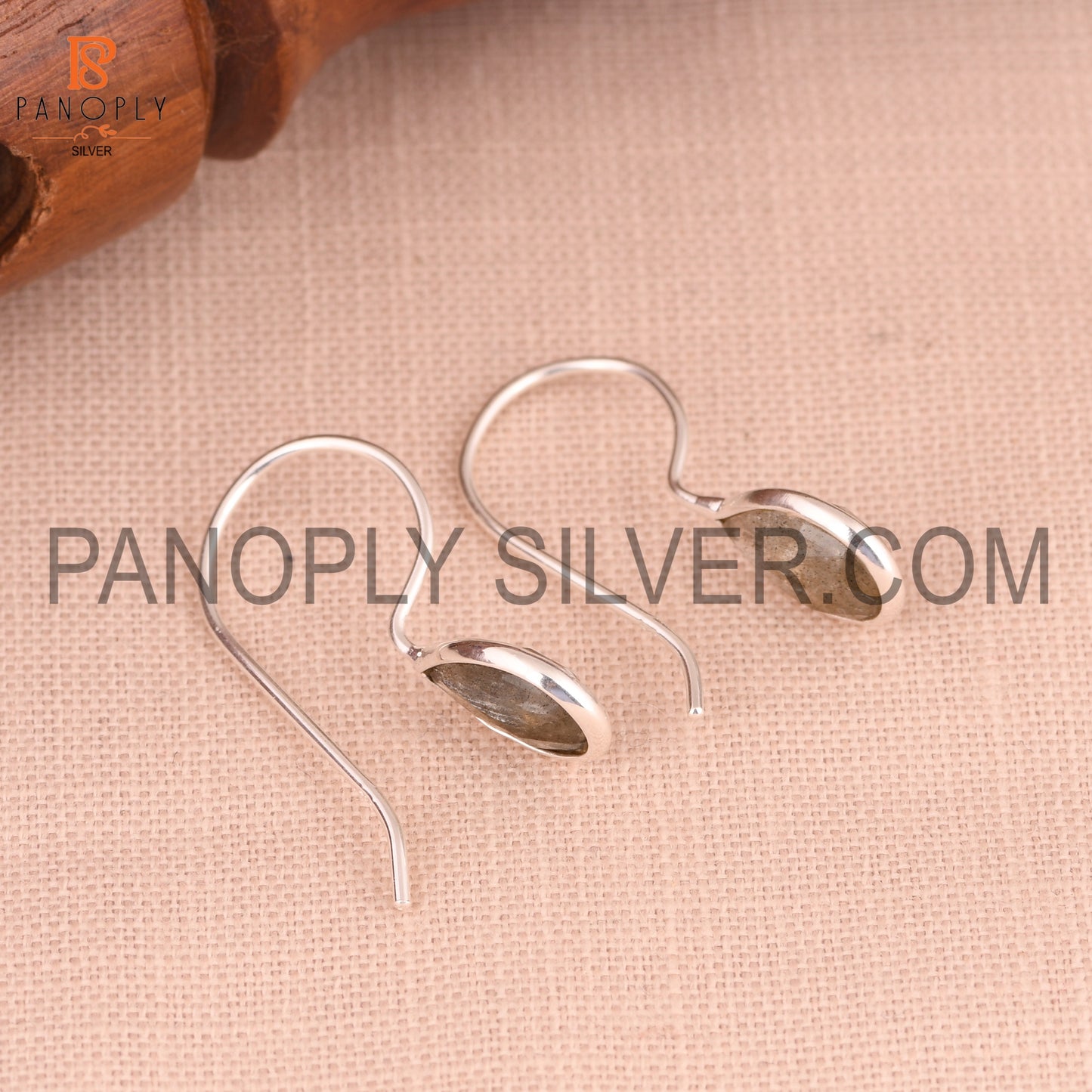 Labradorite Fish Hook Silver 925 Quality Earrings