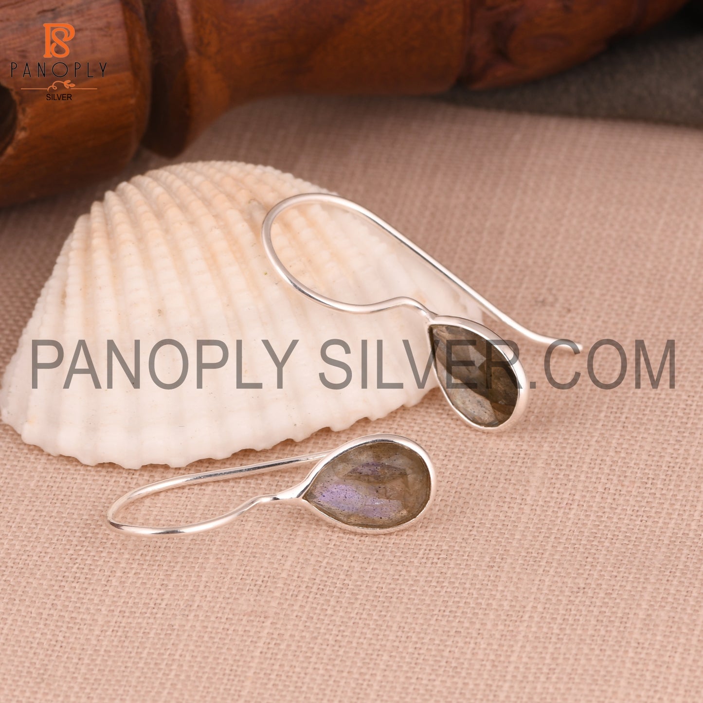 Labradorite Fish Hook Silver 925 Quality Earrings