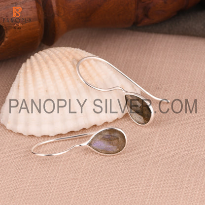 Labradorite Fish Hook Silver 925 Quality Earrings