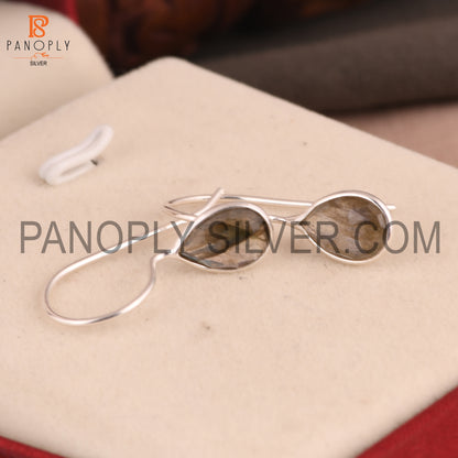 Labradorite Fish Hook Silver 925 Quality Earrings