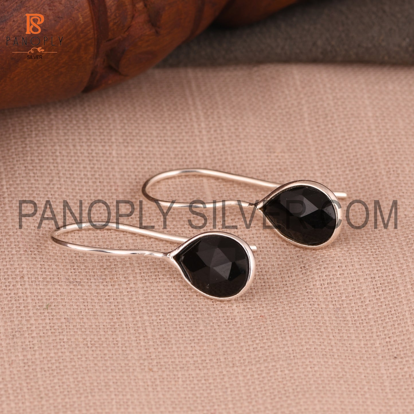 Black Onyx Gemstone Fine 925 Silver Black Earrings