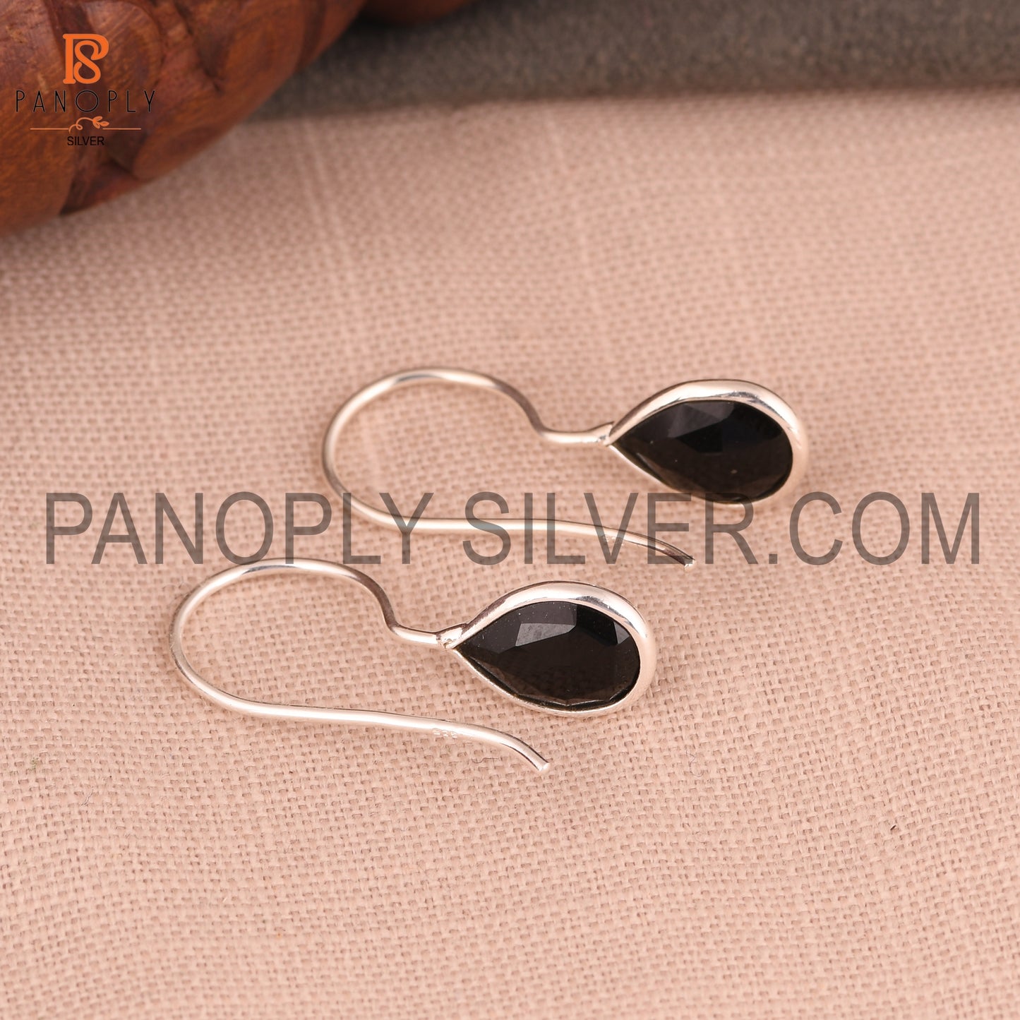 Black Onyx Gemstone Fine 925 Silver Black Earrings