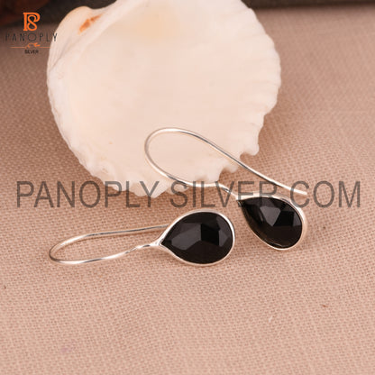 Black Onyx Gemstone Fine 925 Silver Black Earrings