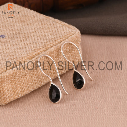 Black Onyx Gemstone Fine 925 Silver Black Earrings