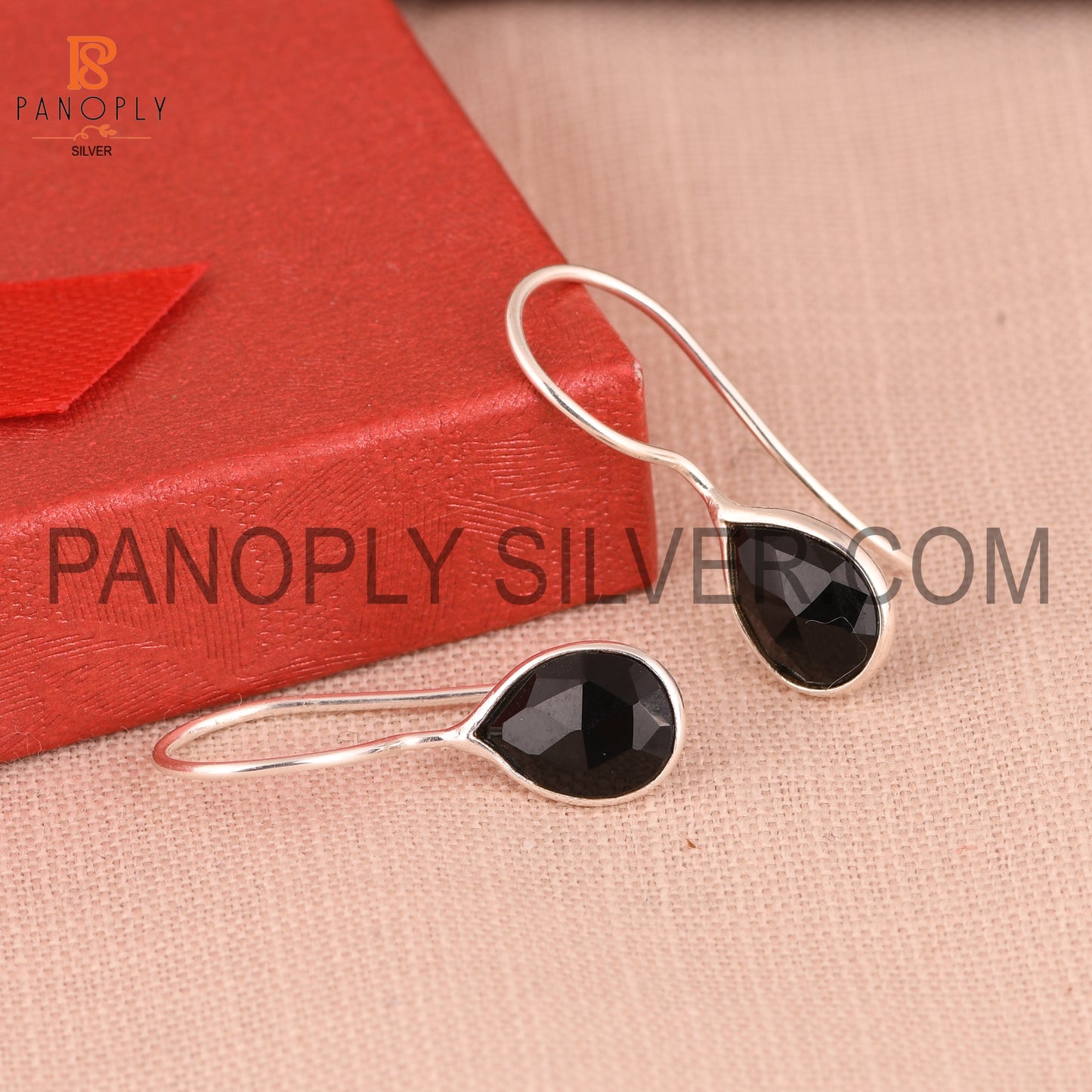 Black Onyx Gemstone Fine 925 Silver Black Earrings