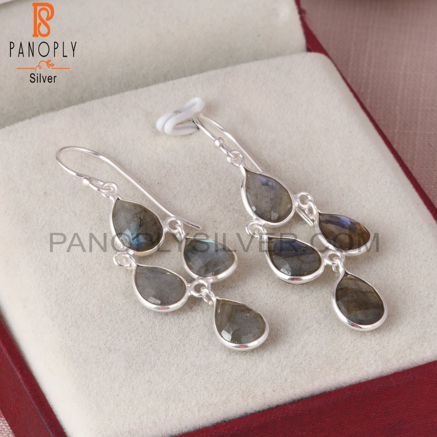 Handmade Chandelier 925 Silver Labradorite Earrings