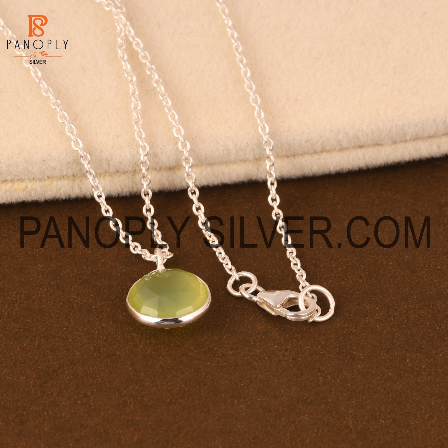 Prehnite Handmade Bezel Set Chalcedony Pendant