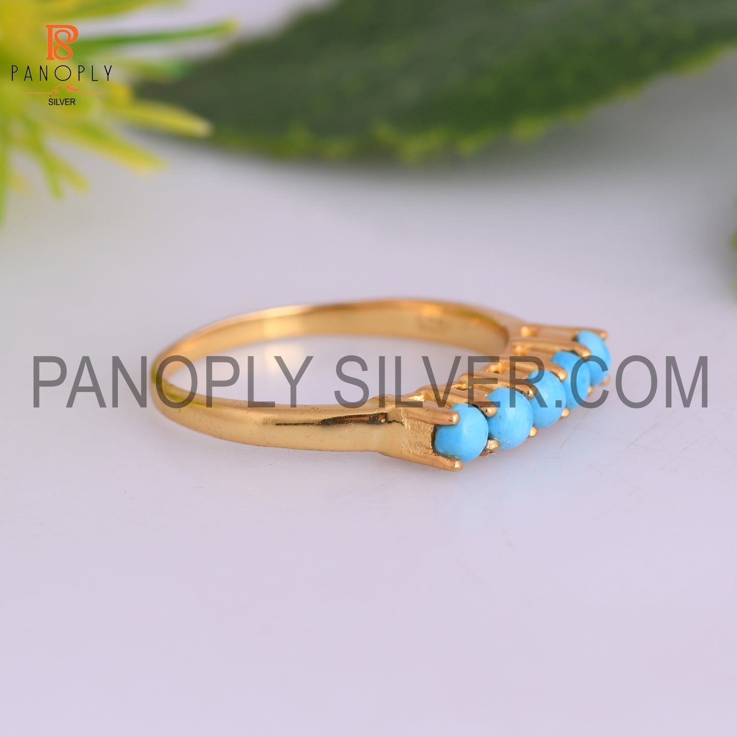 Turquoise Gold Plated 925 Sterling Silver Rings