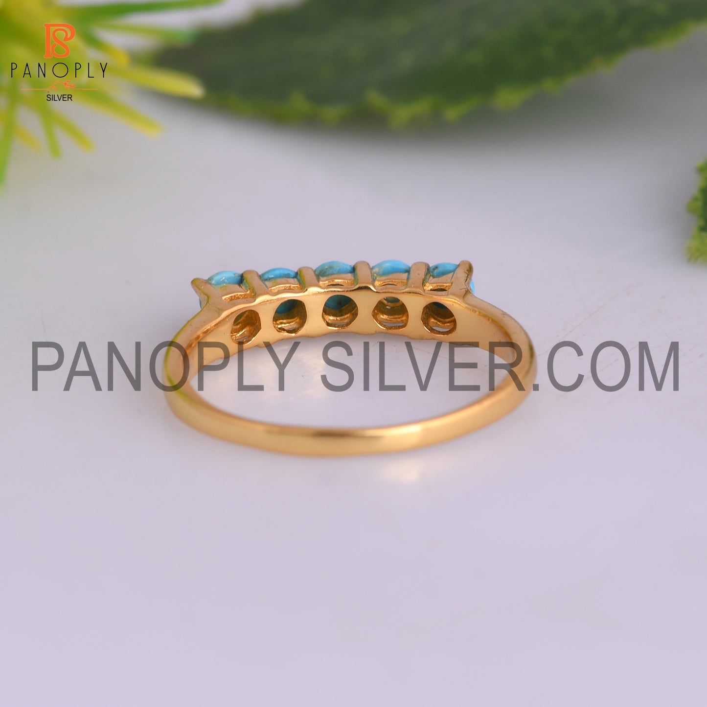 Turquoise Gold Plated 925 Sterling Silver Rings