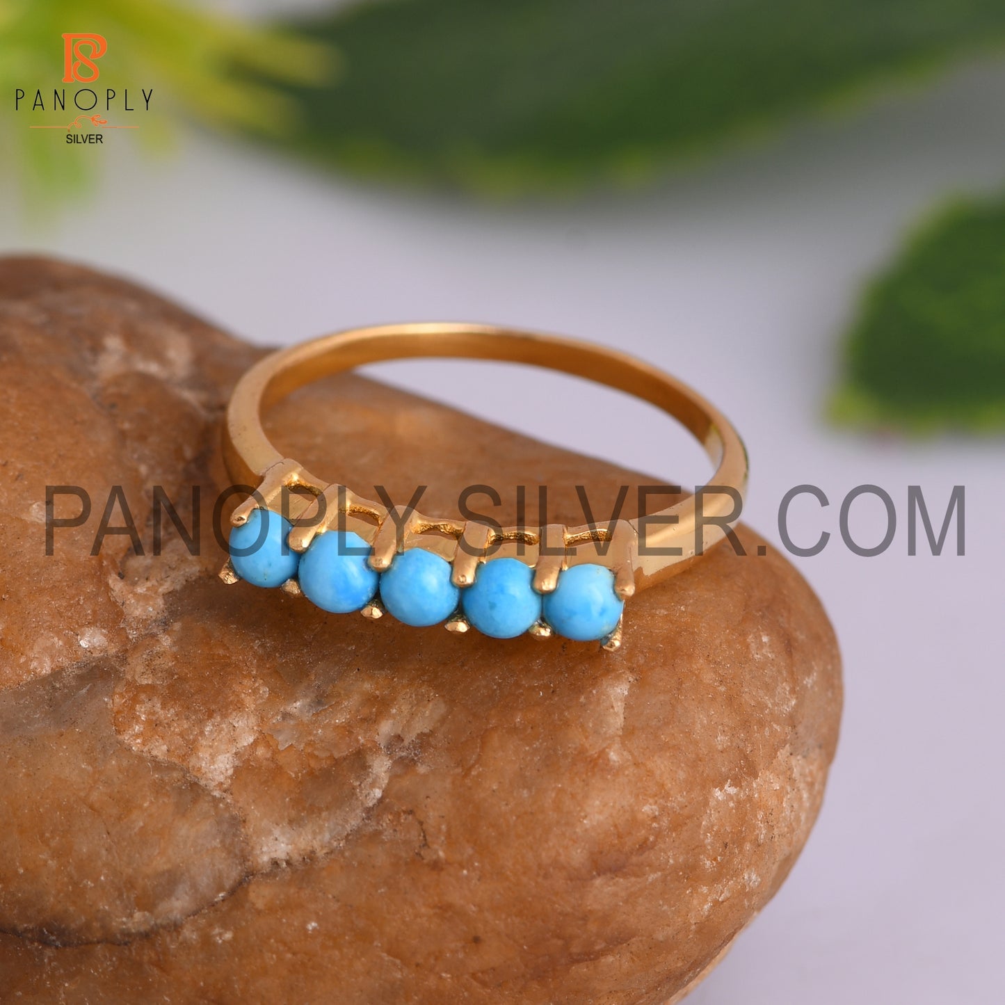 Turquoise Gold Plated 925 Sterling Silver Rings