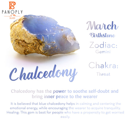 Chandelier Handmade 925 Silver Chalcedony Pear Earrings