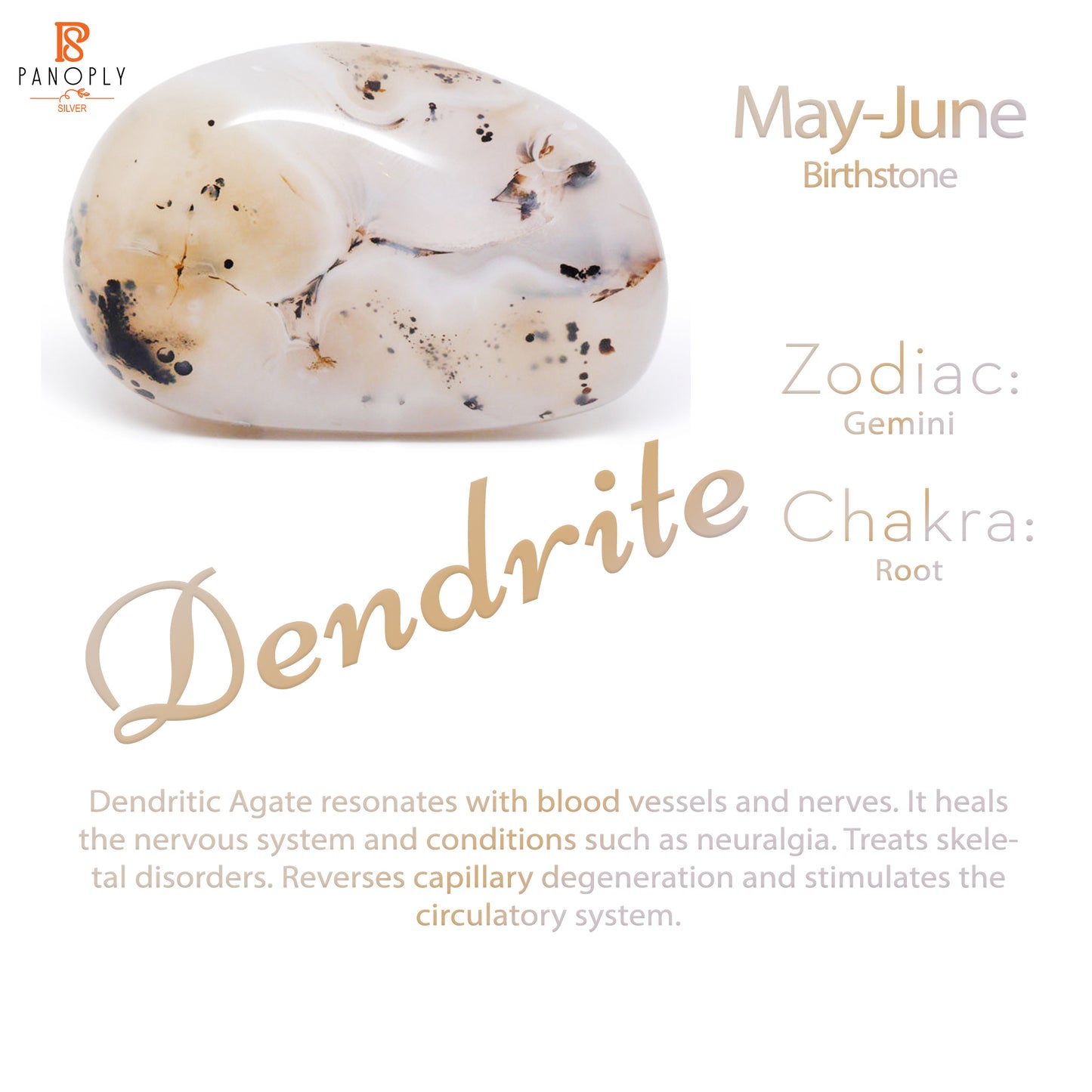 Dendrite Round Shape 925 Sterling Silver Ring