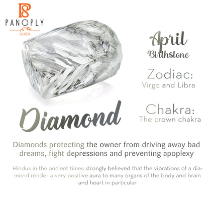 Diamond & Moldavite 925 Sterling Silver Rings