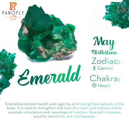 Natural Emerald Rough 925 Sterling Silver Ring