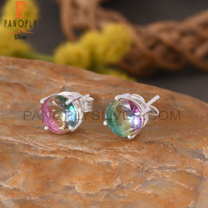 Bio Mystic Doublet Quartz Unique Cute Tiny Stud Earrings