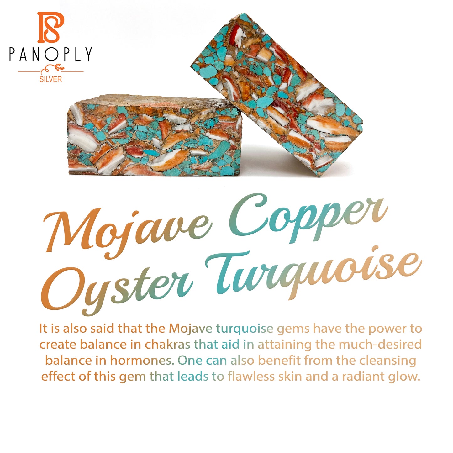 Mojave Copper Oyster Turquoise Baguette 925 Ring