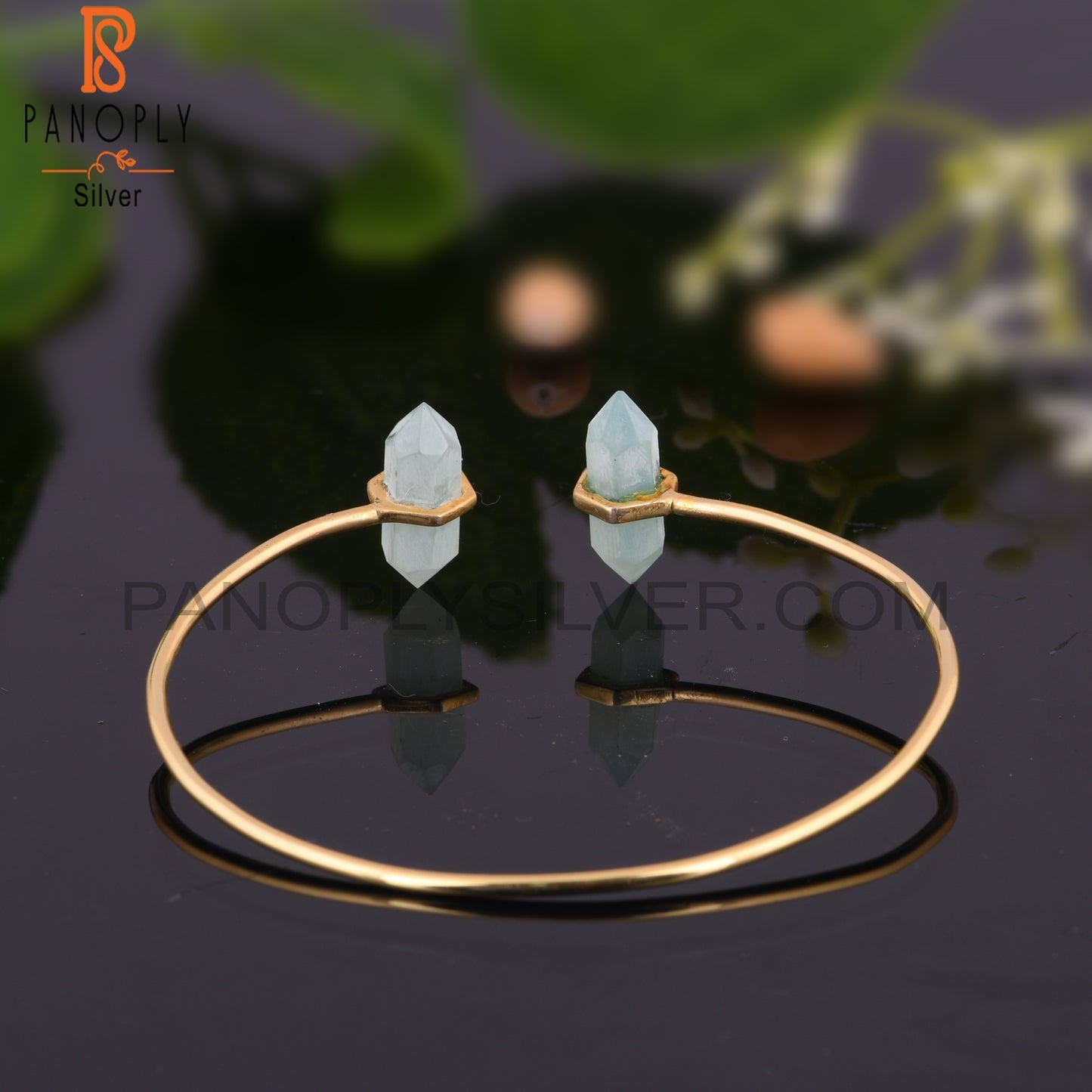 Aqua Chalcedony Pencil Point Terminated Bangles