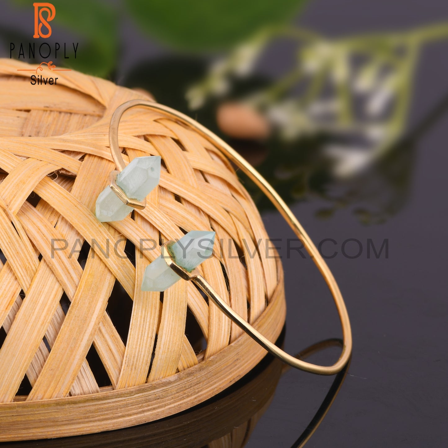 Aqua Chalcedony Pencil Point Terminated Bangles