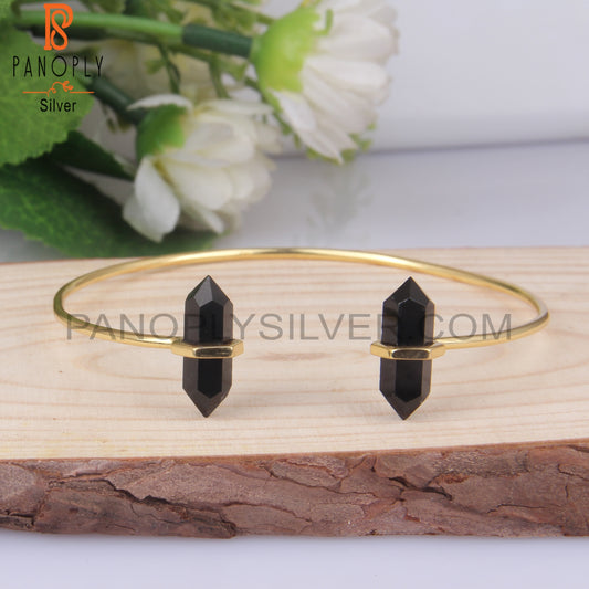 Black Onyx Pencil Point Openable Bangles