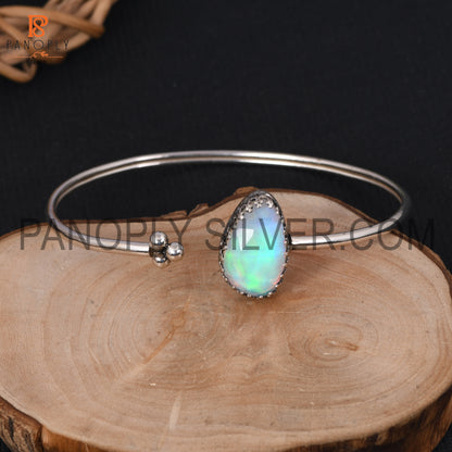 Unshape Aurora Opal White Gems Openable Cuff Bangle