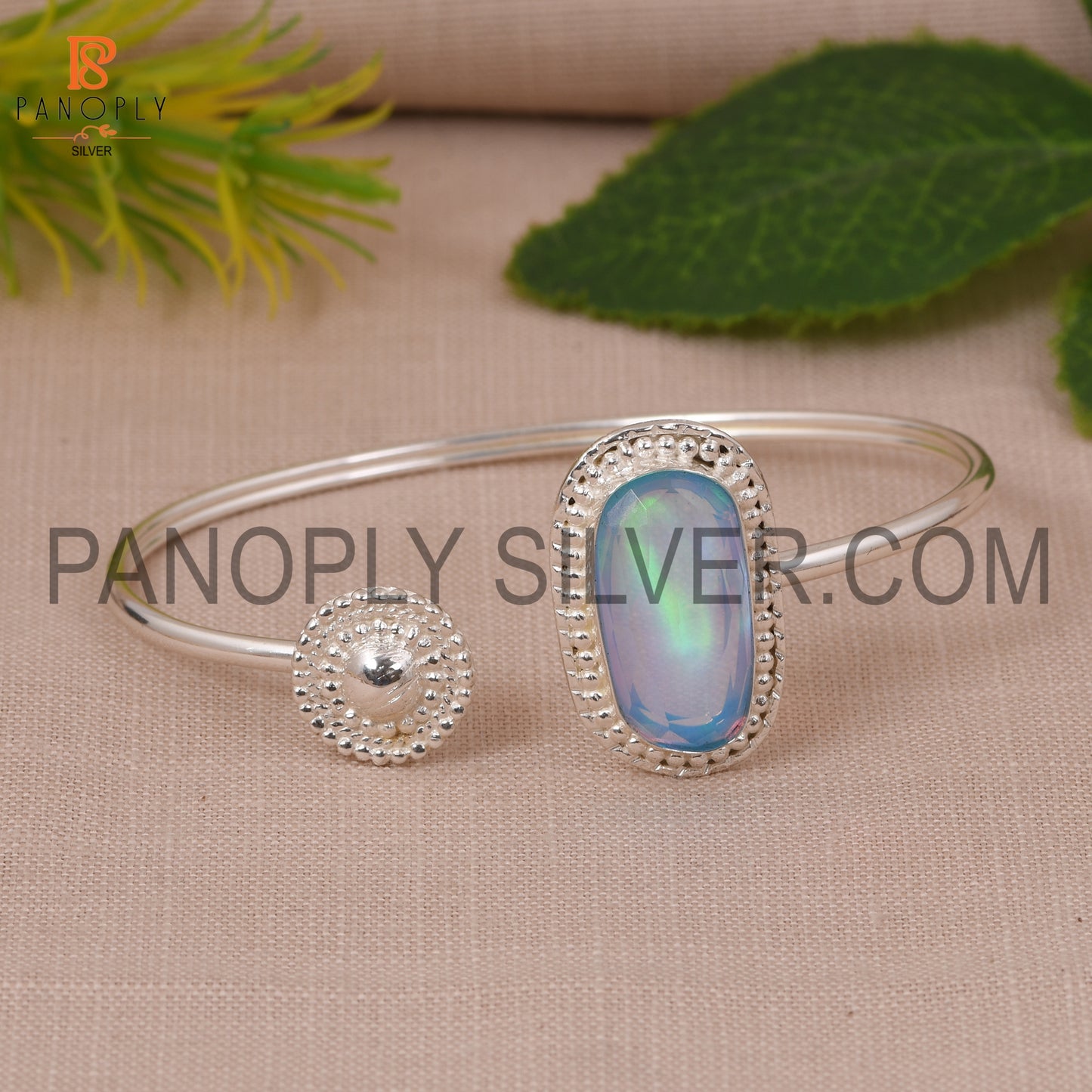 Beautiful Unshape Aurora Opal Sky Cuff Bangle For Girls