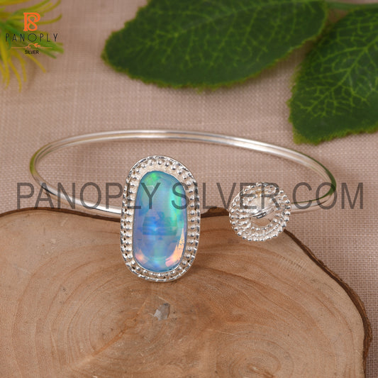 Beautiful Unshape Aurora Opal Sky Cuff Bangle For Girls