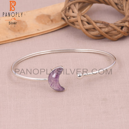 Amethyst 925 Quality Openable Moon Bangles