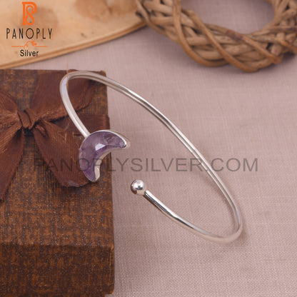 Amethyst 925 Quality Openable Moon Bangles