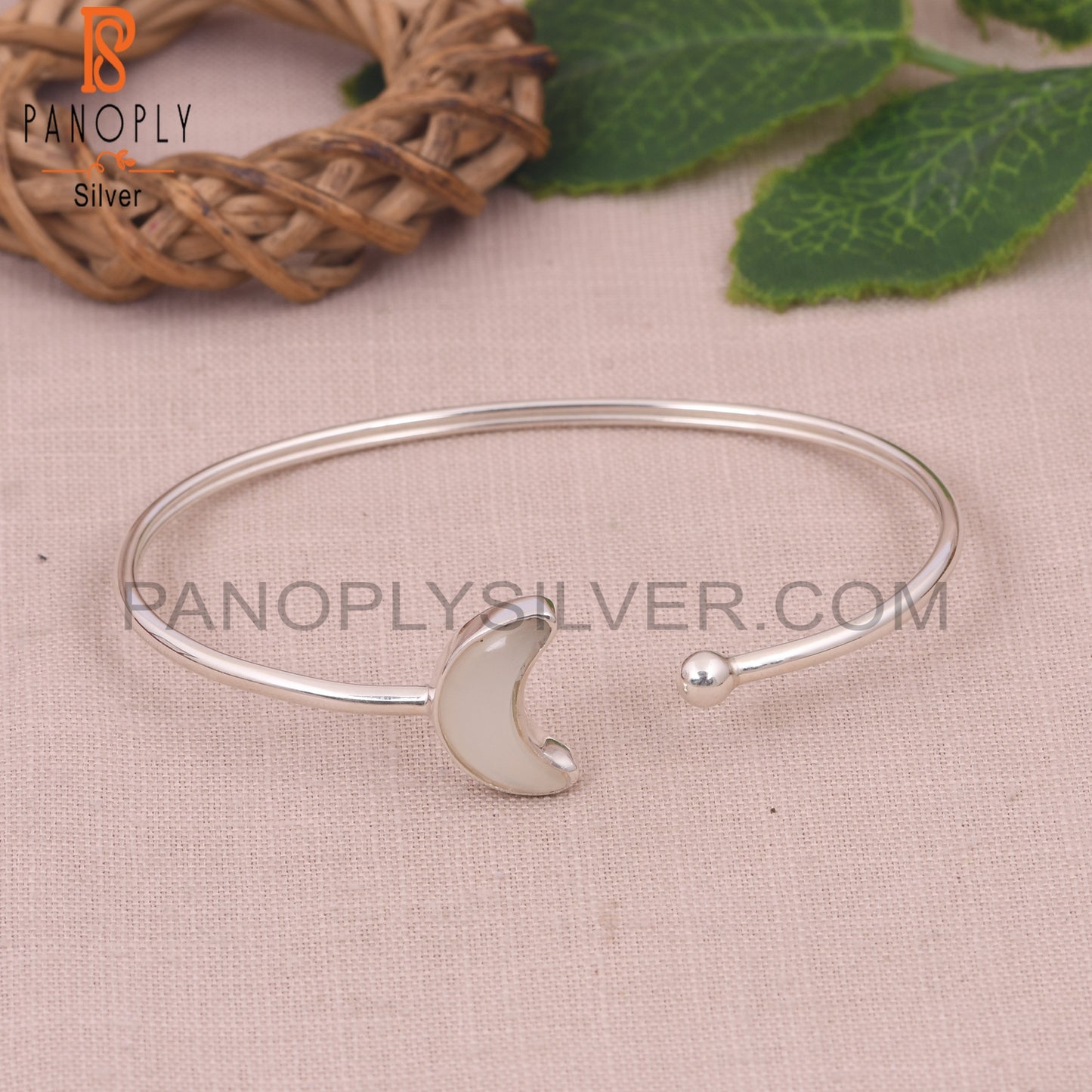 White Moonstone 925 Quality Moon Bangles