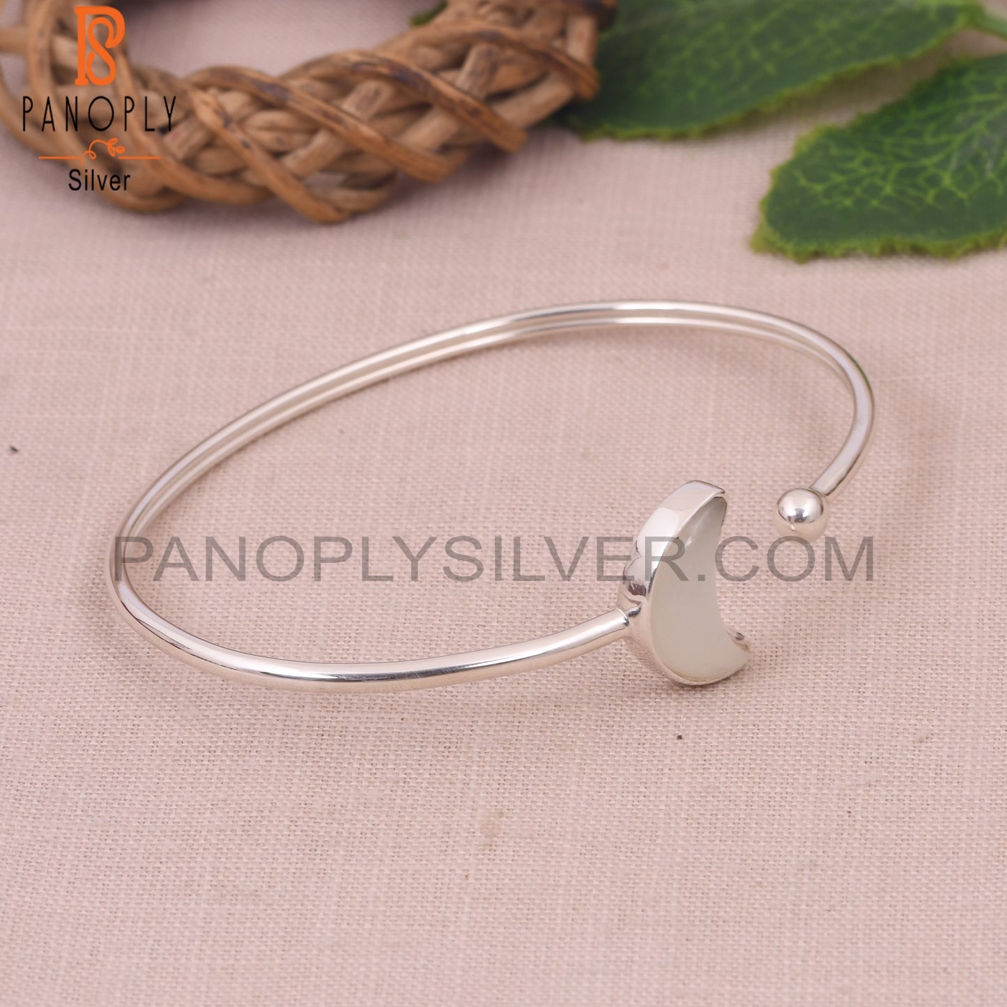 White Moonstone 925 Quality Moon Bangles