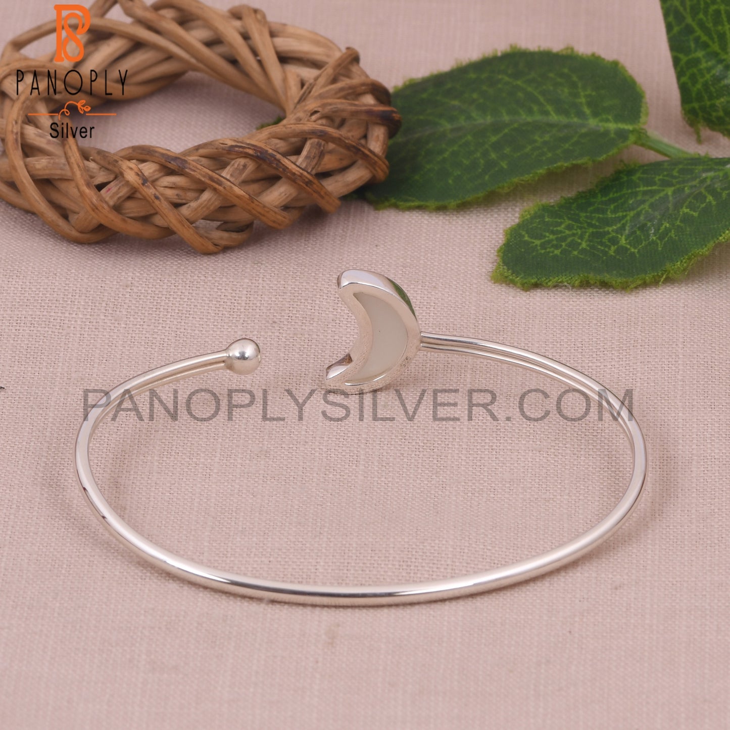 White Moonstone 925 Quality Moon Bangles