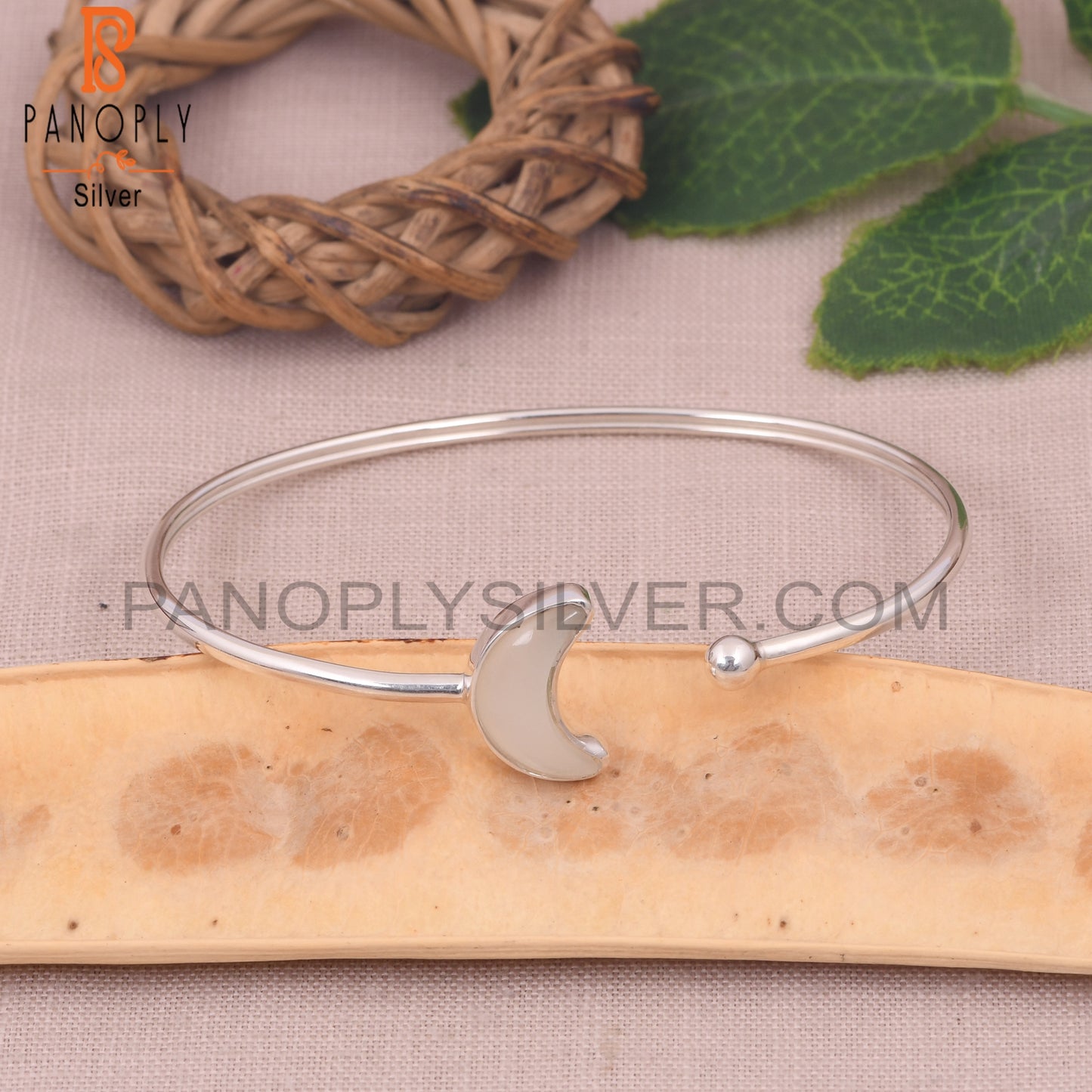 White Moonstone 925 Quality Moon Bangles