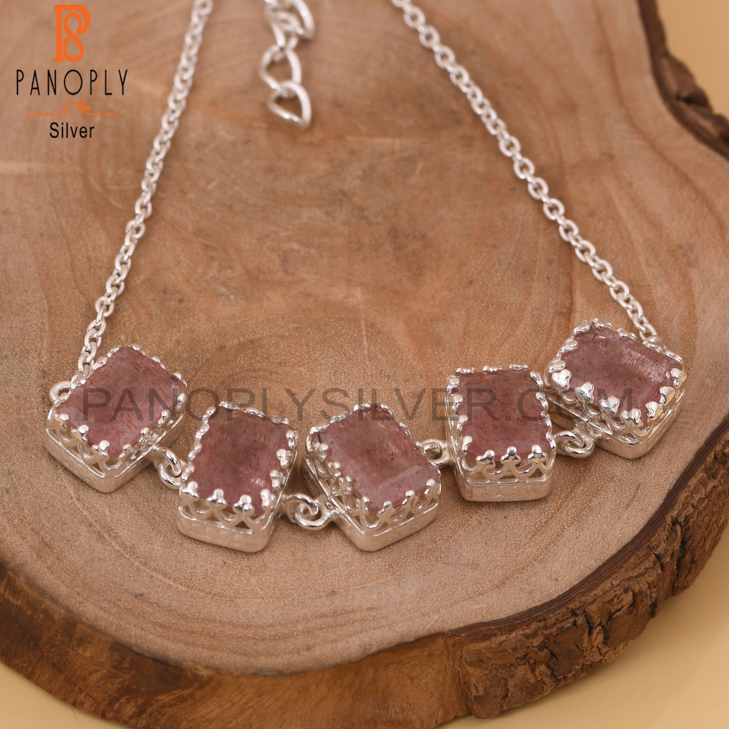 Strawberry Quartz Palm Chain Bracelet