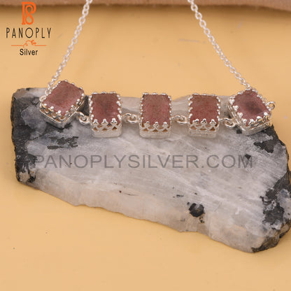 Strawberry Quartz Palm Chain Bracelet