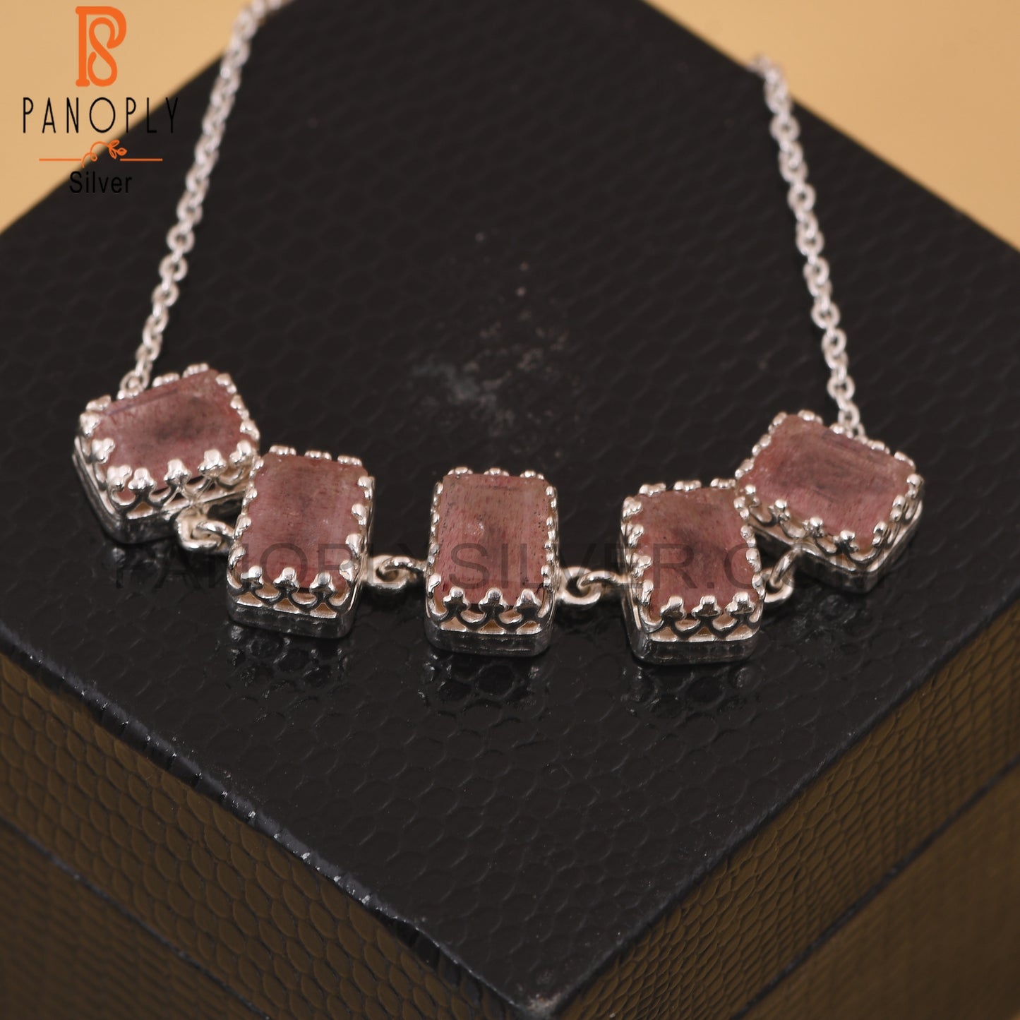 Strawberry Quartz Palm Chain Bracelet