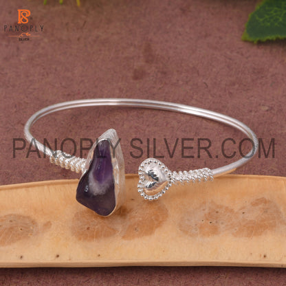 Stalactite Amethyst Silver Cuff Bangle Gemstone Jewelry