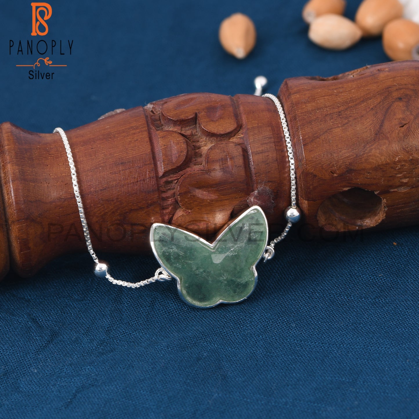 Ball Chain Green Butterfly Wrist Bracelets for Womens
