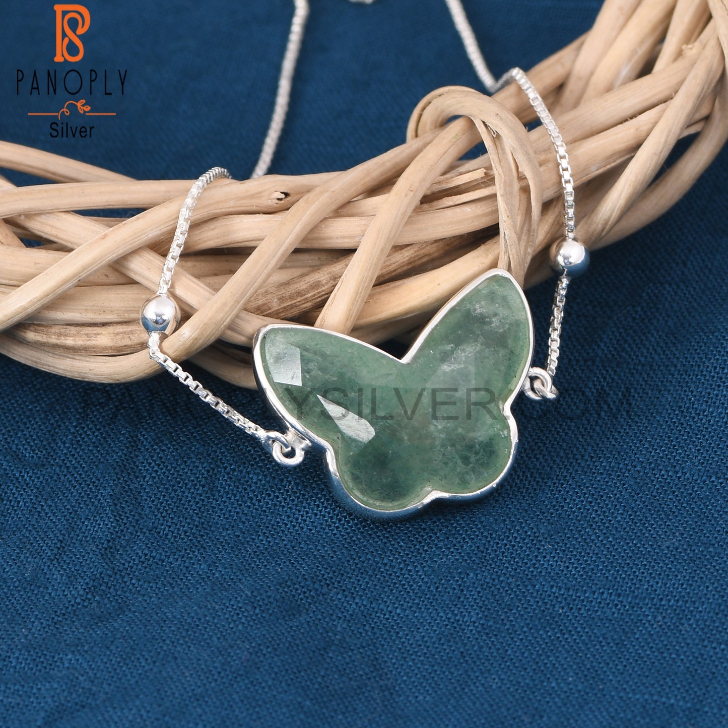 Ball Chain Green Butterfly Wrist Bracelets for Womens