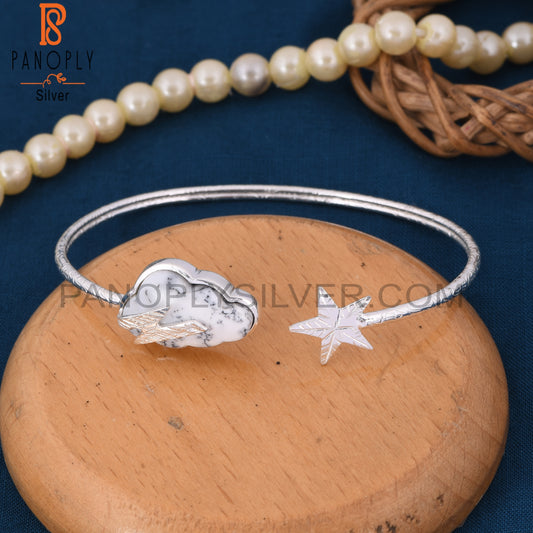 Cloud And Star 925 Sterling Silver Openable Bangles