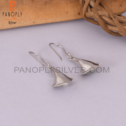 Rainbow Moonstone 925 Silver Calla Lily Floral Earrings