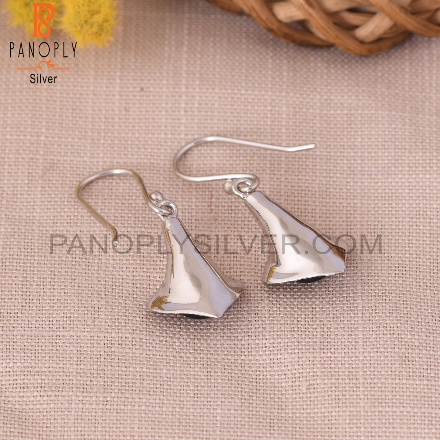 925 Silver Floral Calla Lily Smoky Gemstone Girls Earring