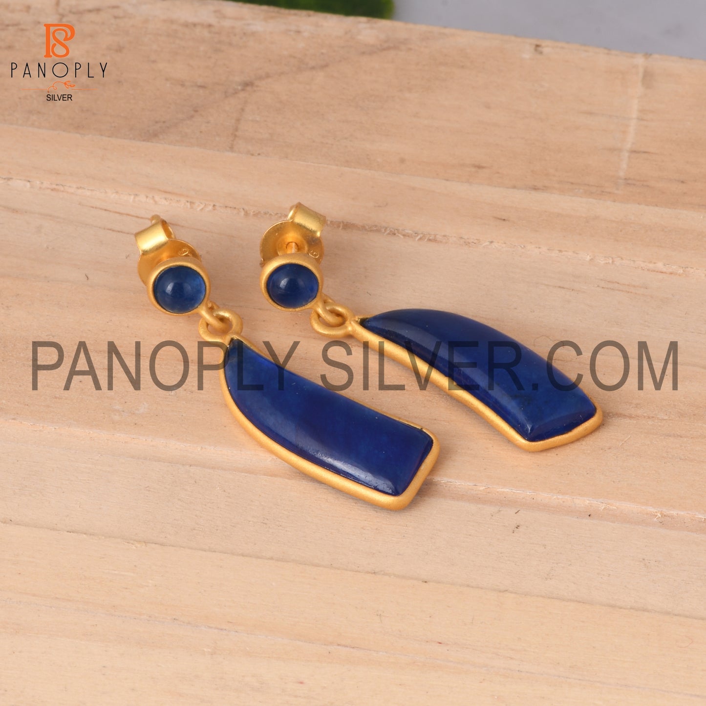 22K Gold Plated 925 Silver Natural Aventurine Gem Earrings