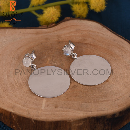 Handmade 925 Fine Silver Rainbow Girls Disc Earrings